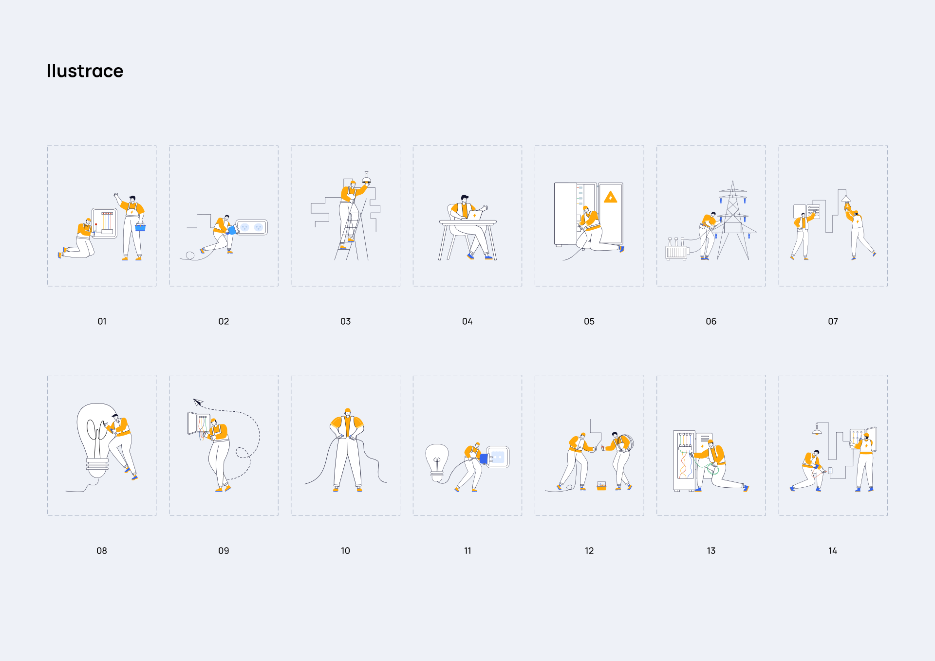 Sada ilustrací pro komunikaci ZM-ELEKTRO