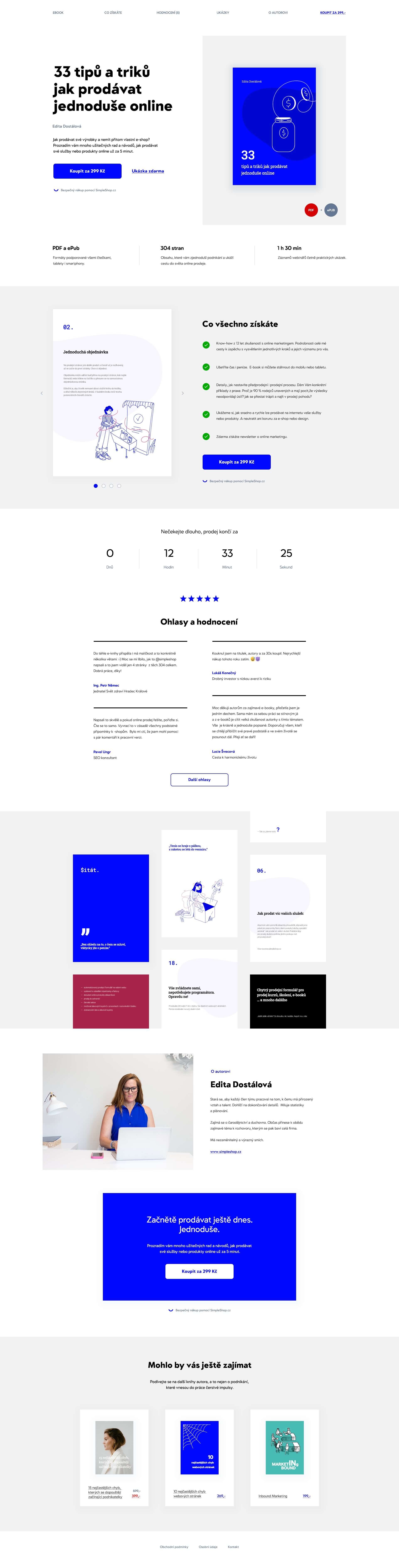 Dlouhá landing page pro stažení e-booku
