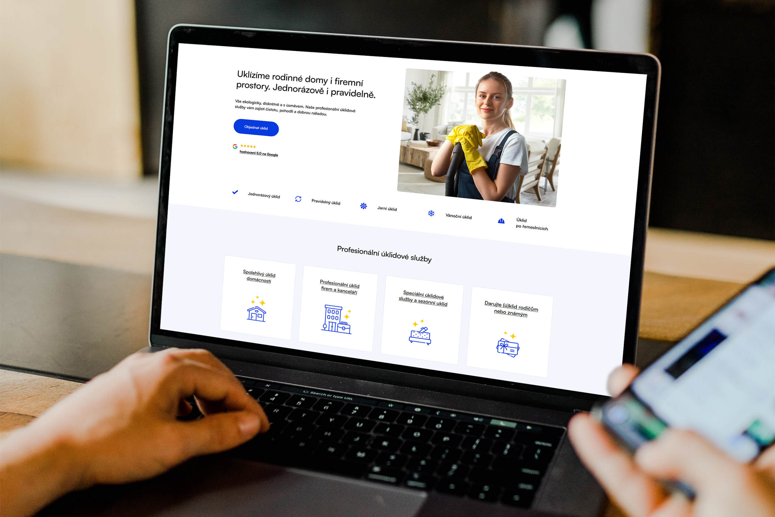 Nový design webu úklidové služby 2tahy