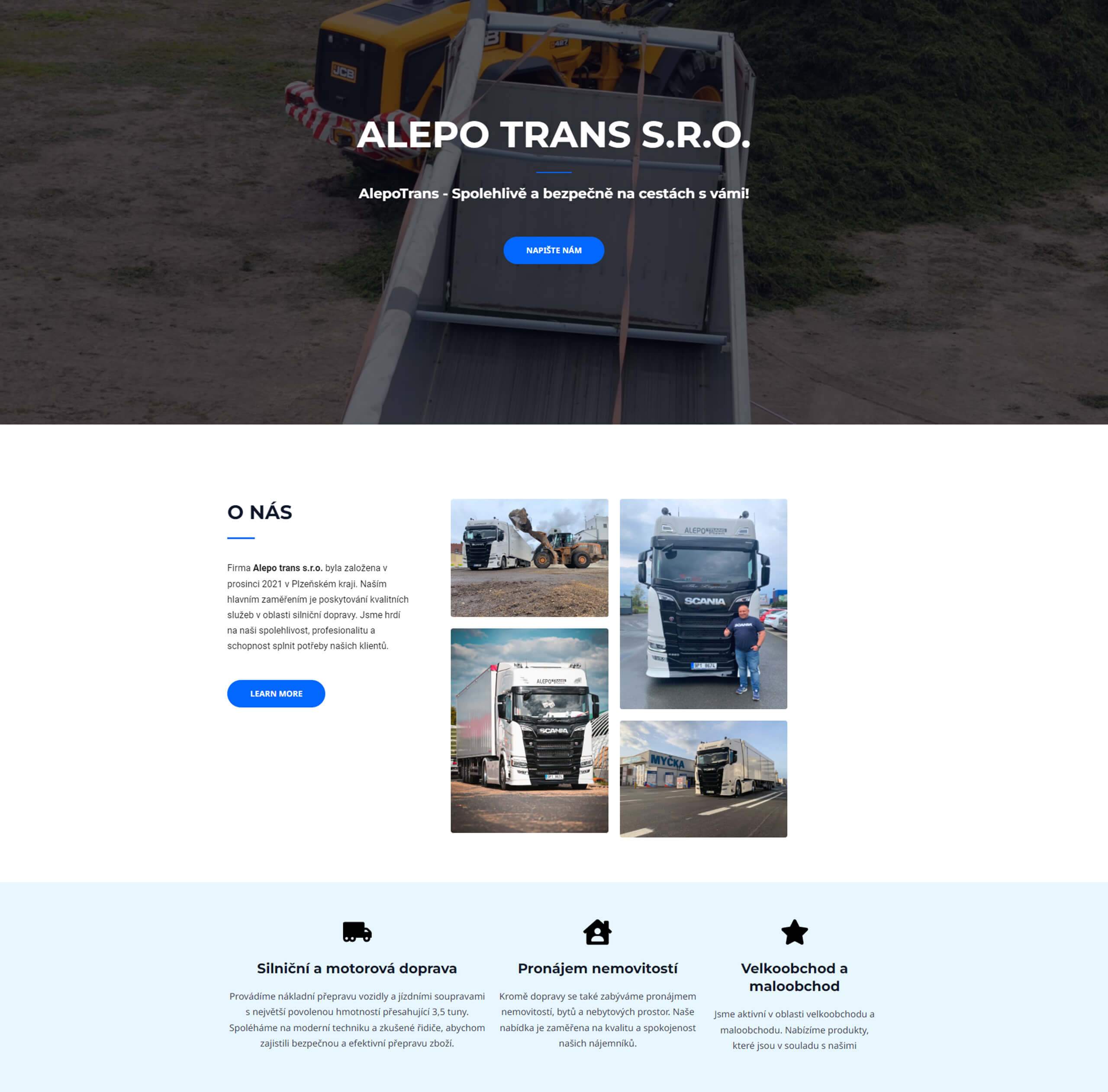 Původní web dopravní společnosti Alepotrans