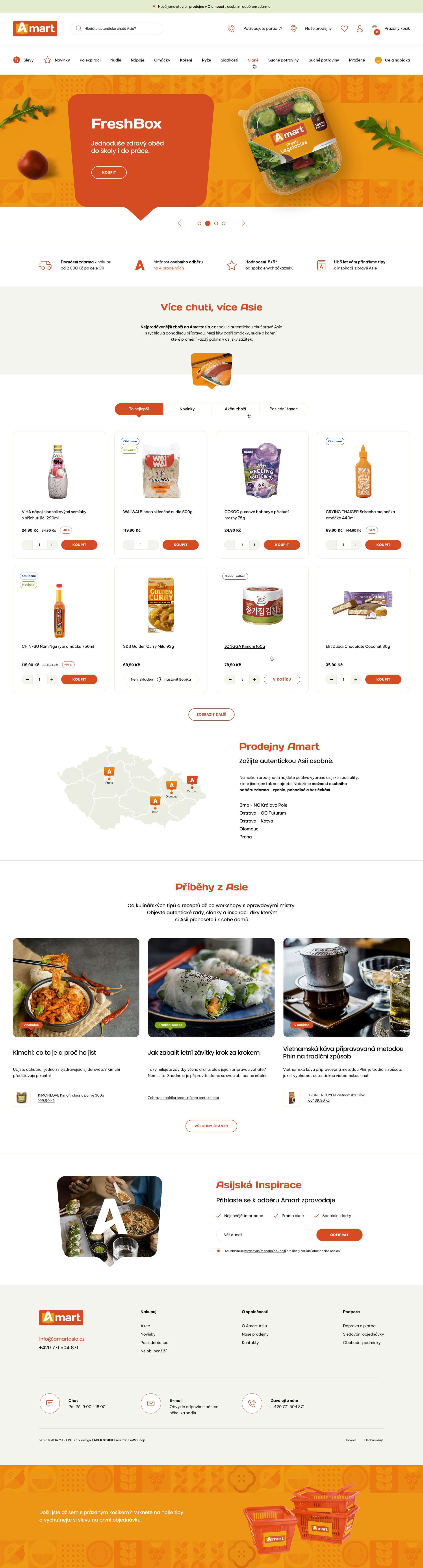 Nová přehledná homepage e-shopu AmartAsia