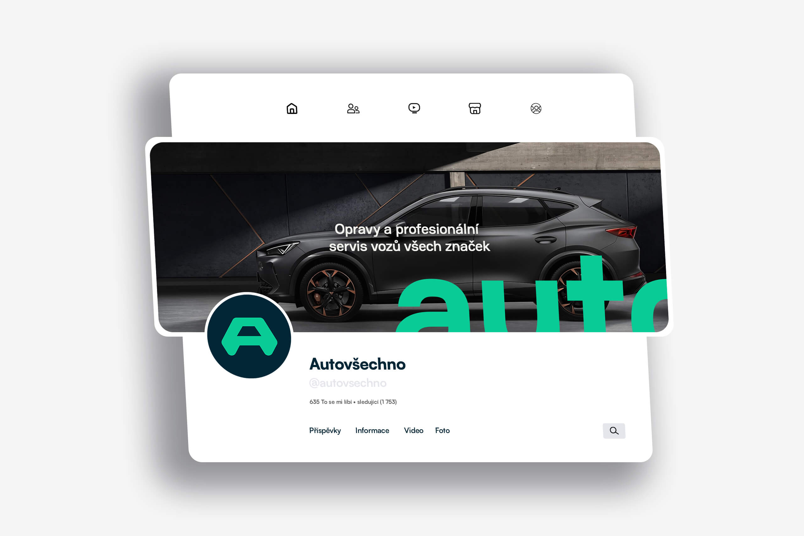 Vizuální komunikace AUTO VŠECHNO na sociálních sítích