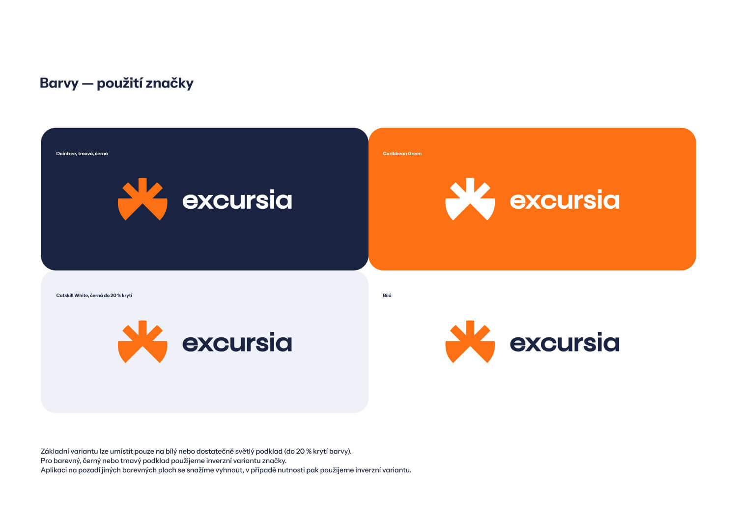 Aplikace vizuální identity Excursia