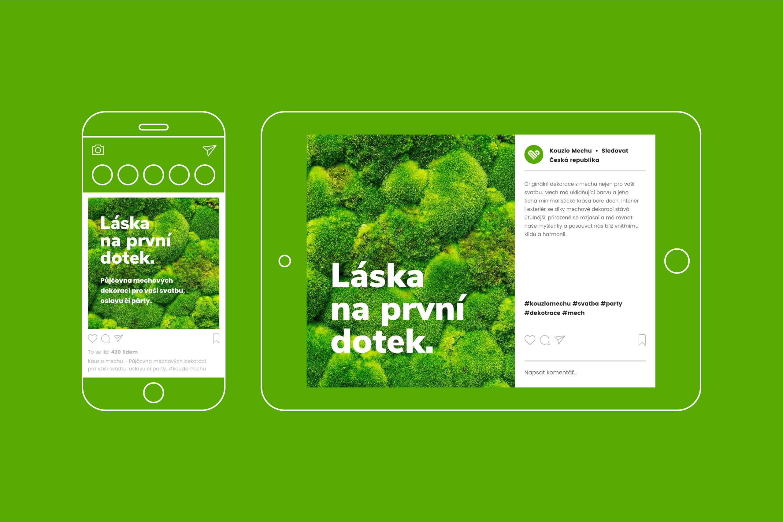 Ukázka projektu Svatební dekorace Kouzlo mechu