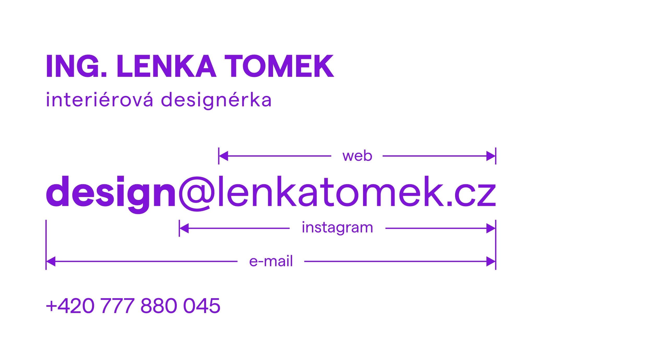 Vizitky interiérové designérky Lenky Tomek