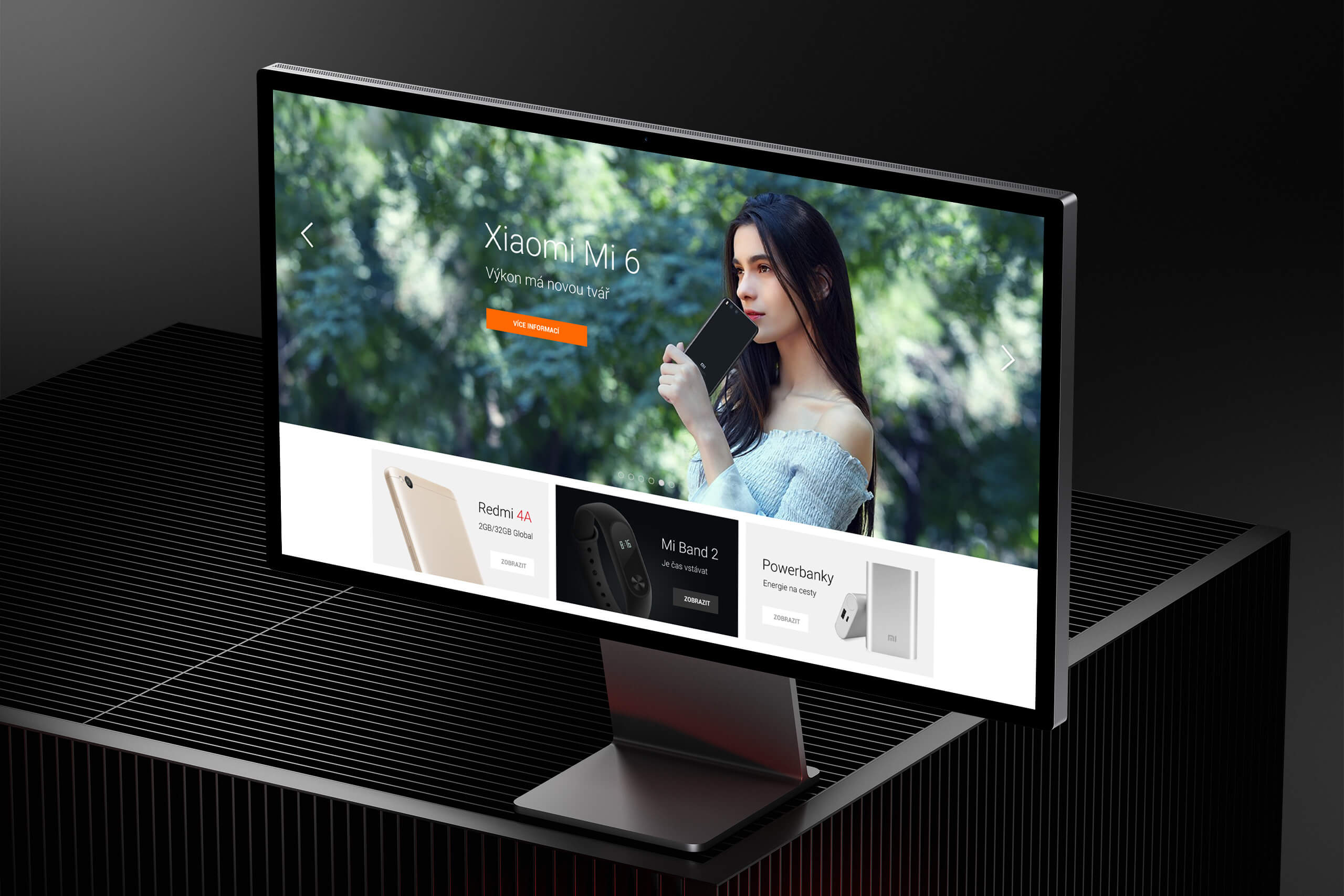 Detail vizuální komunikace Xiaomi